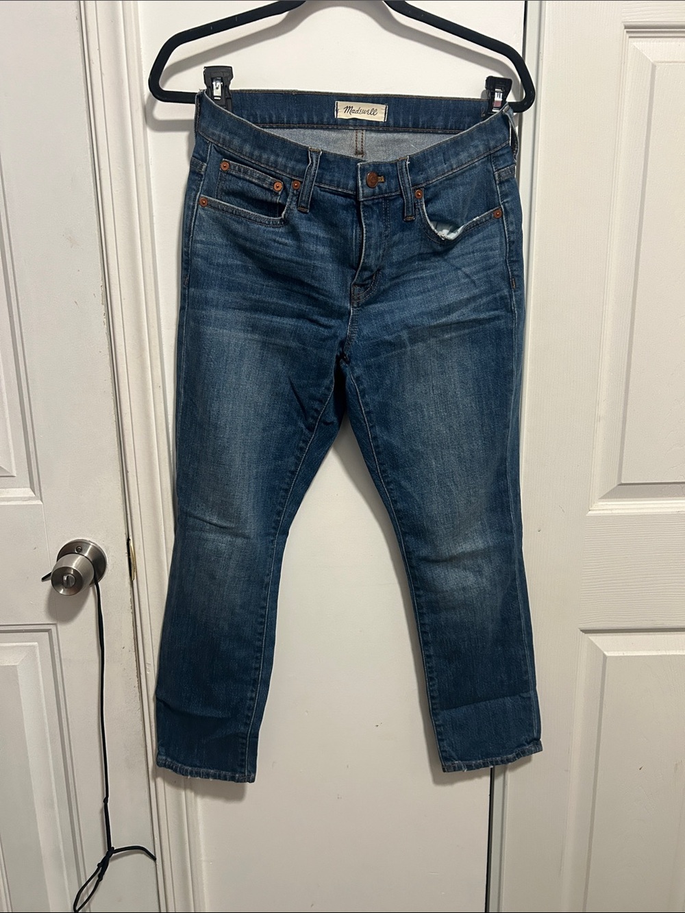 Madewell Cropped Dark Blue Slim Jeans